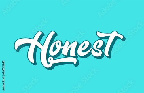 honest hand written word text for typography design