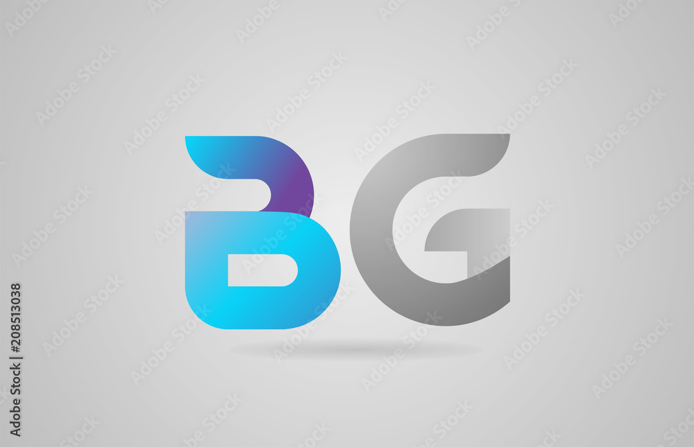 grey blue alphabet letter bg b g logo icon design grey blue alphabet letter bg b g logo icon design