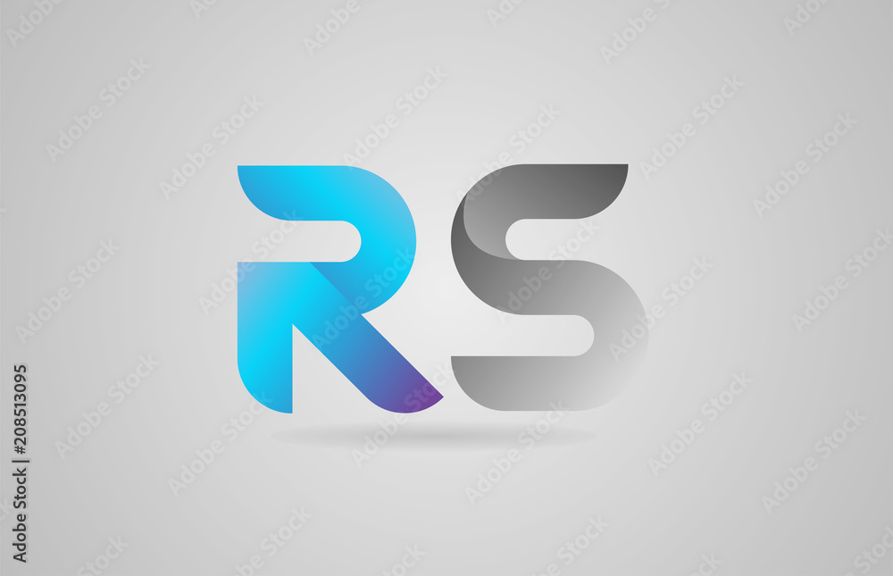 grey blue alphabet letter rs r s logo icon design grey blue alphabet letter rs r s logo icon design