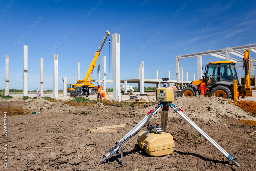 Modern device makes topographic measurements with laser, total center Modern device makes topographic measurements with laser, total center