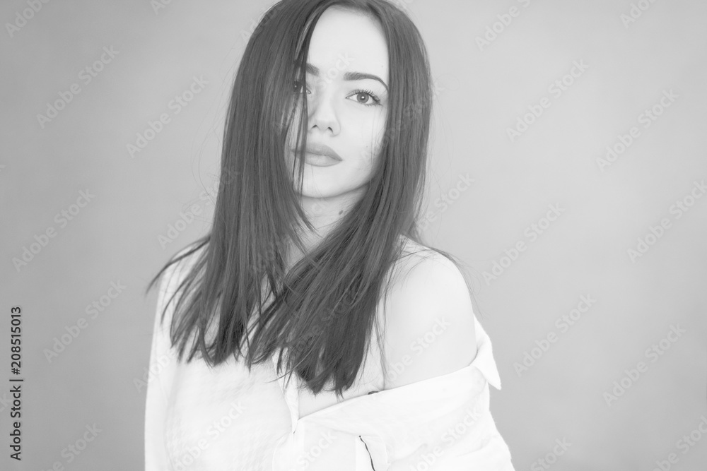Fototapeta premium Beautiful sexy girl, black and white
