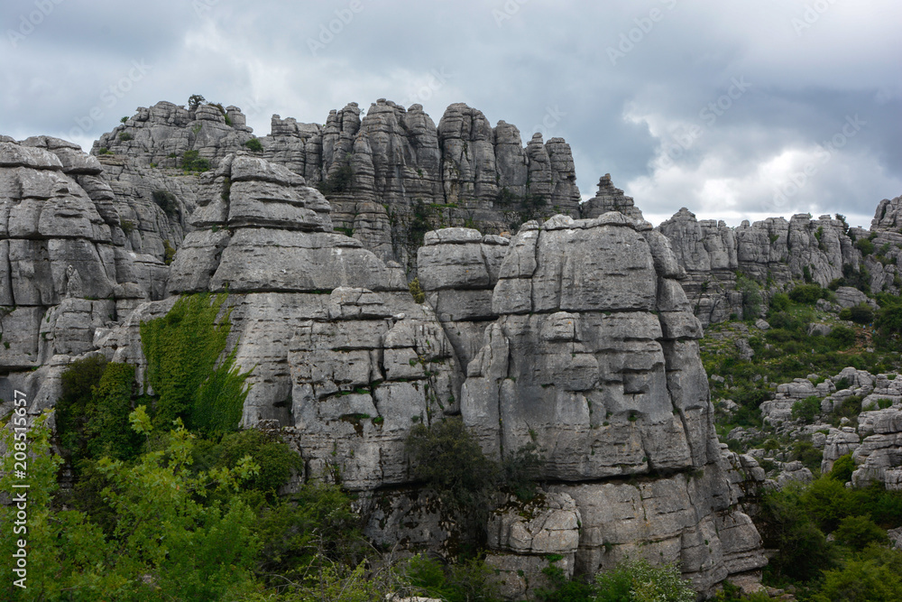 A landscape of limestone formations from the Jurassic era 