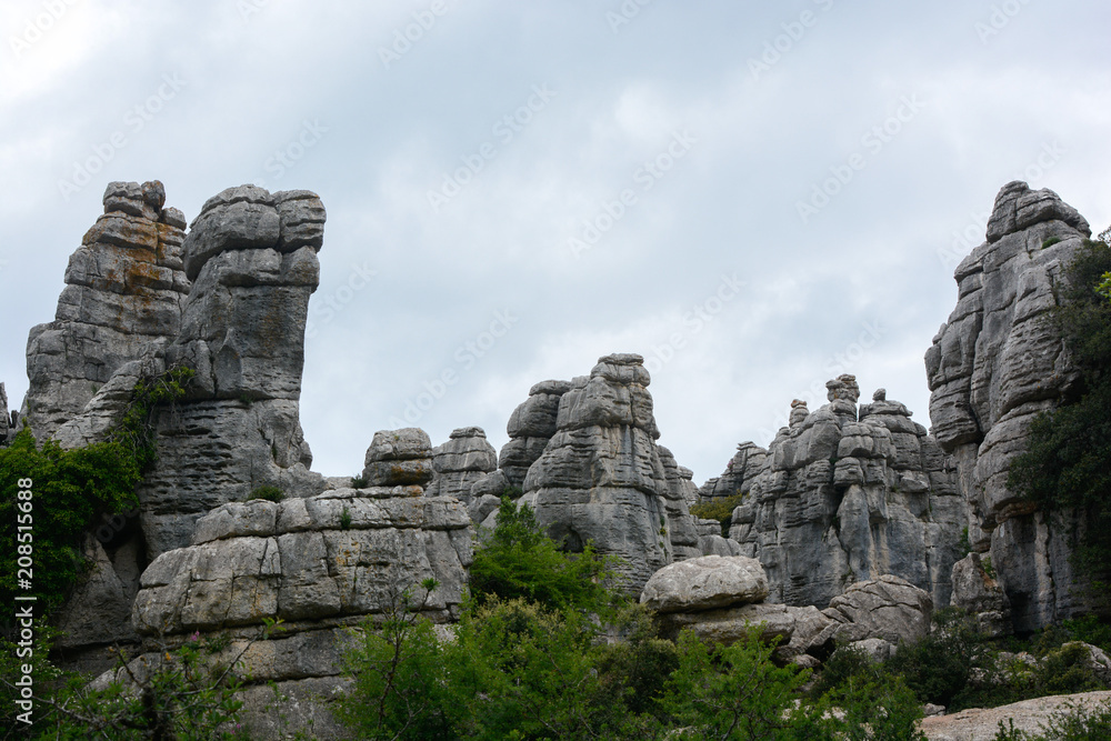 A landscape of limestone formations from the Jurassic era 