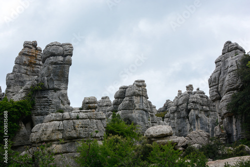 A landscape of limestone formations from the Jurassic era 