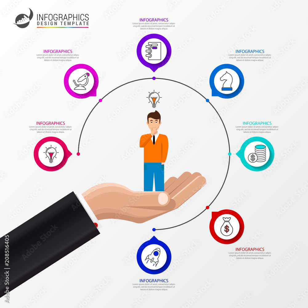 Infographic design template. Creative concept with 7 steps Infographic design template. Creative concept with 7 steps