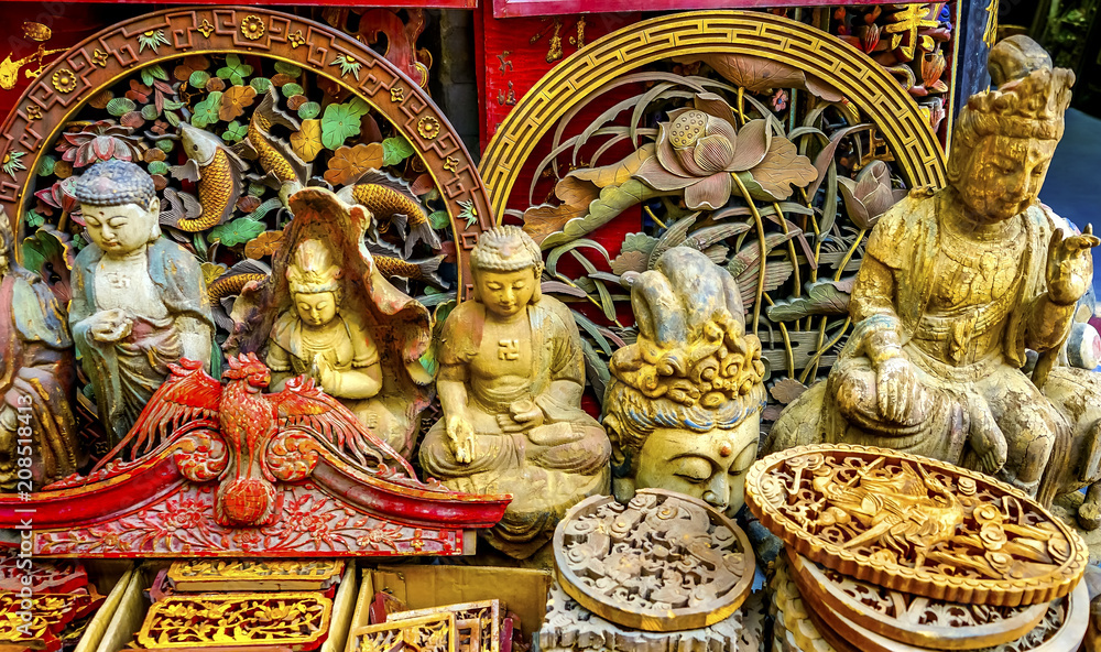 Replica Wooden Buddhas Panjuan Flea Market Beijing China
