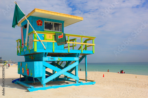 Poste de sauveteurs à Miami Beach, Floride, Etats-Unis