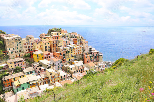 Fototapeta Naklejka Na Ścianę i Meble -  landscape of Manarola village Cinque Terre Italy - one of the five famous colorful villages in Italy
