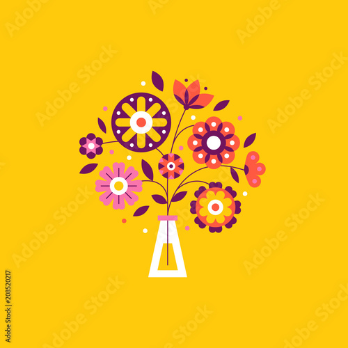 Decorative flowers and leaves