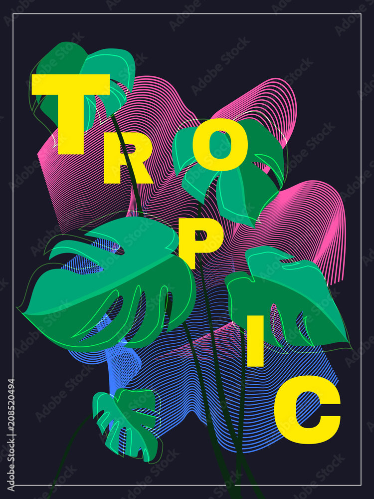 Plakat projekt plakatu tropikalnych liści