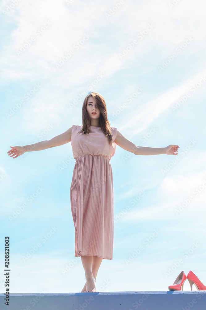 Woman in long romantic dress elegant dress Woman in long romantic dress elegant dress