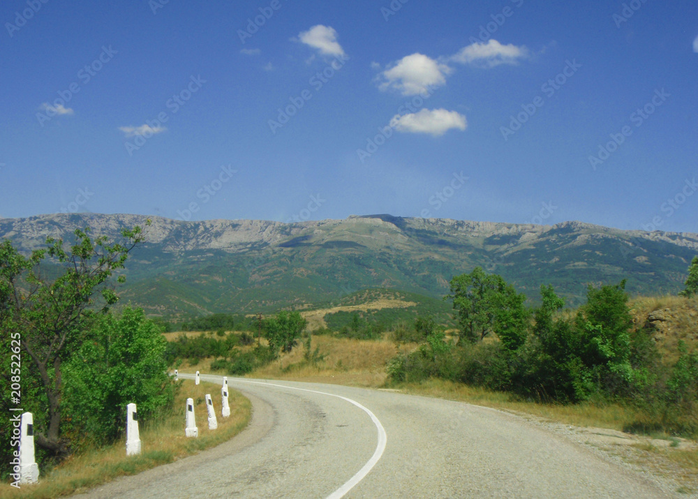 Crimea mountings roads wood