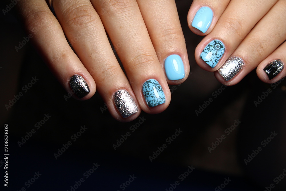 beautiful blue manicure beautiful blue manicure