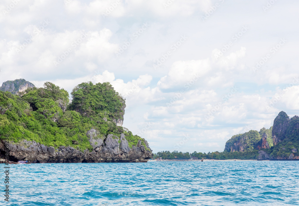 Popular travel tropical karst rocks perfect for climbing Railay