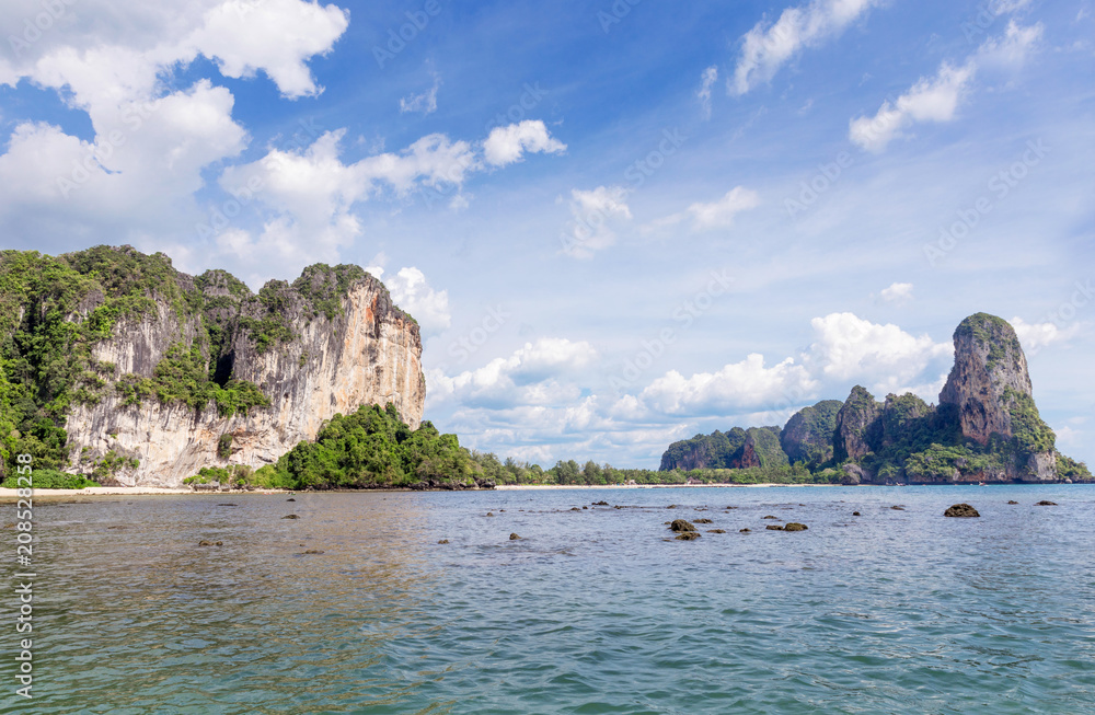 Popular travel tropical karst rocks perfect for climbing Railay Popular travel tropical karst rocks perfect for climbing Railay