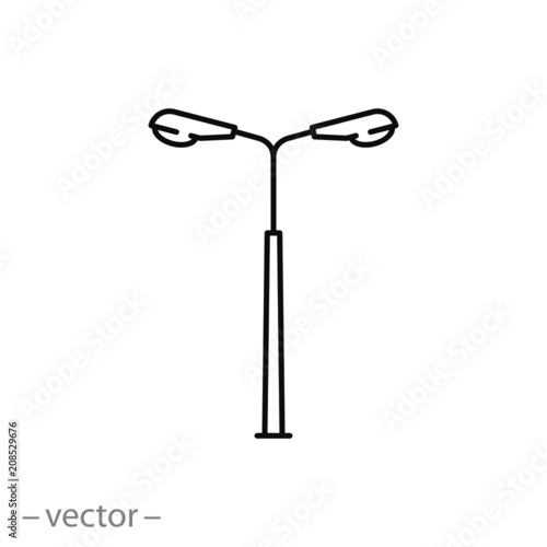 Street light icon, line sign - vector illustration eps10