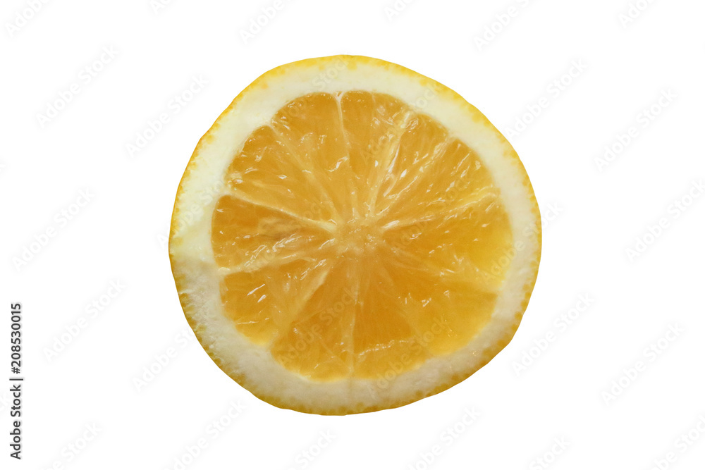 Fresh lemon cut in half. Close-up. Isolated on white background. Isolate. Fresh lemon cut in half. Close-up. Isolated on white background. Isolate.
