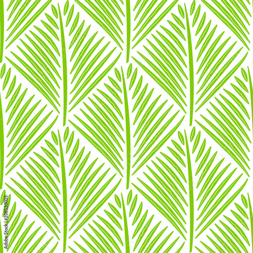 Geometric abstract hand drawn pattern. Vector seamless green wallpaper.