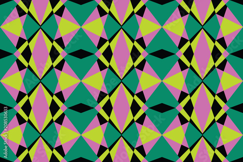 Geo seamless pattern, geometrical ornament, seamless fabric print, bright festive print, colorful geometric background
