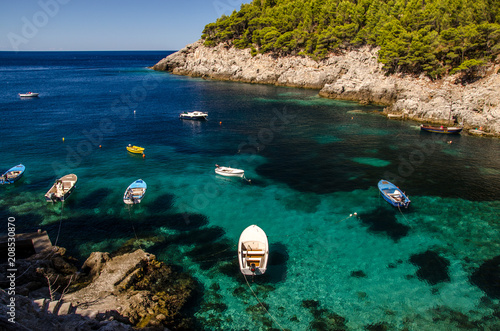 sea in croatia, cristal water of croatia's seaside during summer,  dalmatia. photo