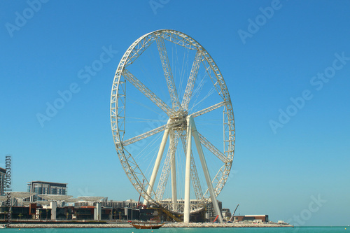 Construction of the largest Ferris wheel by the sea. Dubai, March, 2018. © far700