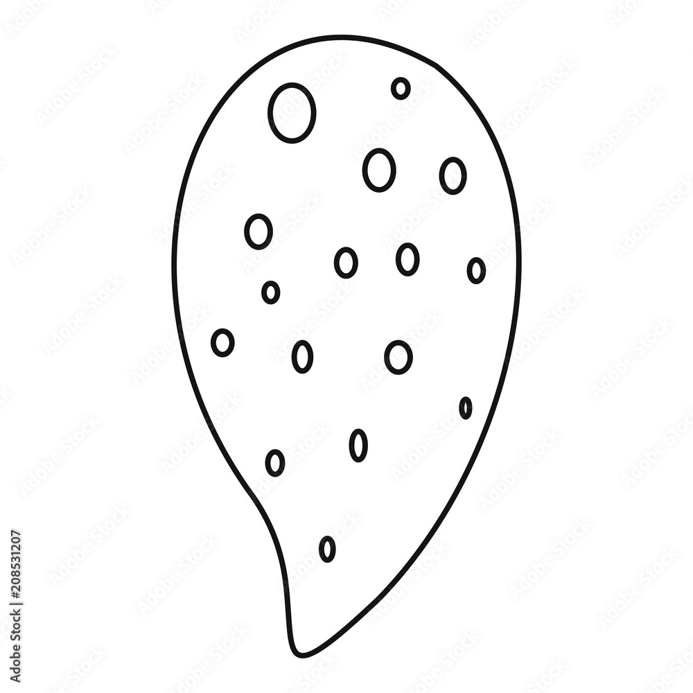 Almond nut icon in outline style isolated on white background vector illustration