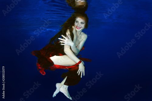semi-nude young woman posing underwater - Far East, Primorye, Primorsky Krai, Russia