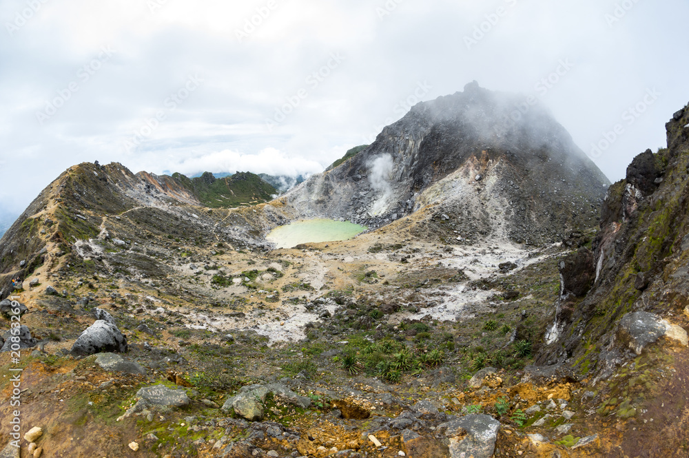 The crater of volcano Sibayak