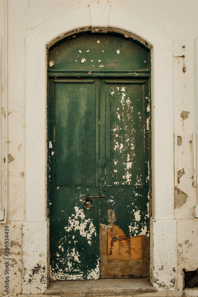 Entrance of old abandoned house in Gibraltar. 
