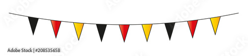 Banner, Wimpel, Wimpelkette in den Farben der Flagge von Deutschland, Deko zur Fussballweltmeisterschaft, Solidarität in der Gemeinschaft, Covid-19