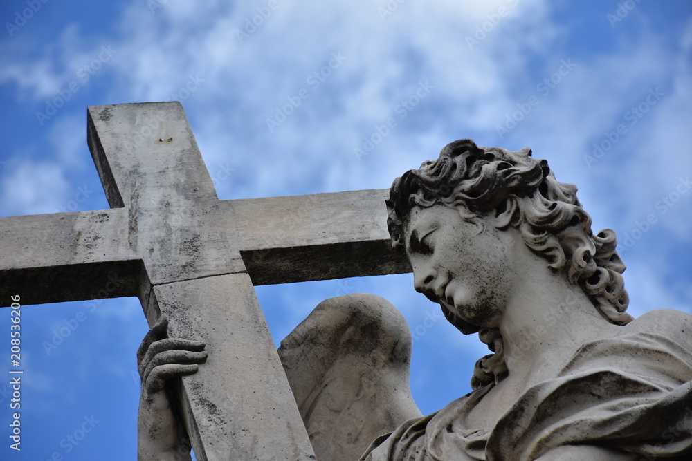Rome, statues of the angels sculpted by pupils of Bernini in 1669 and