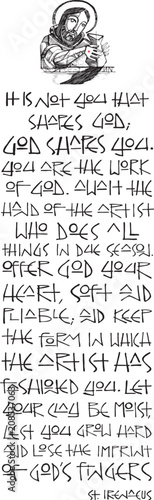 Religious Christian phrase of Saint Ireneus