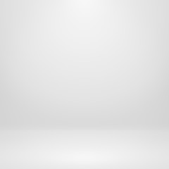 Abstract empty room studio with blurred gradient white background in light bright backdrop