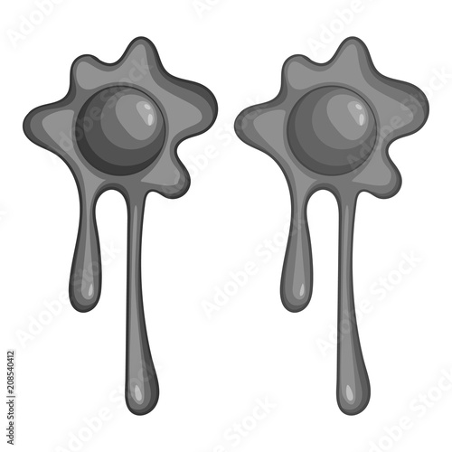 Slime spot icon in monochrome style isolated on white background vector illustration