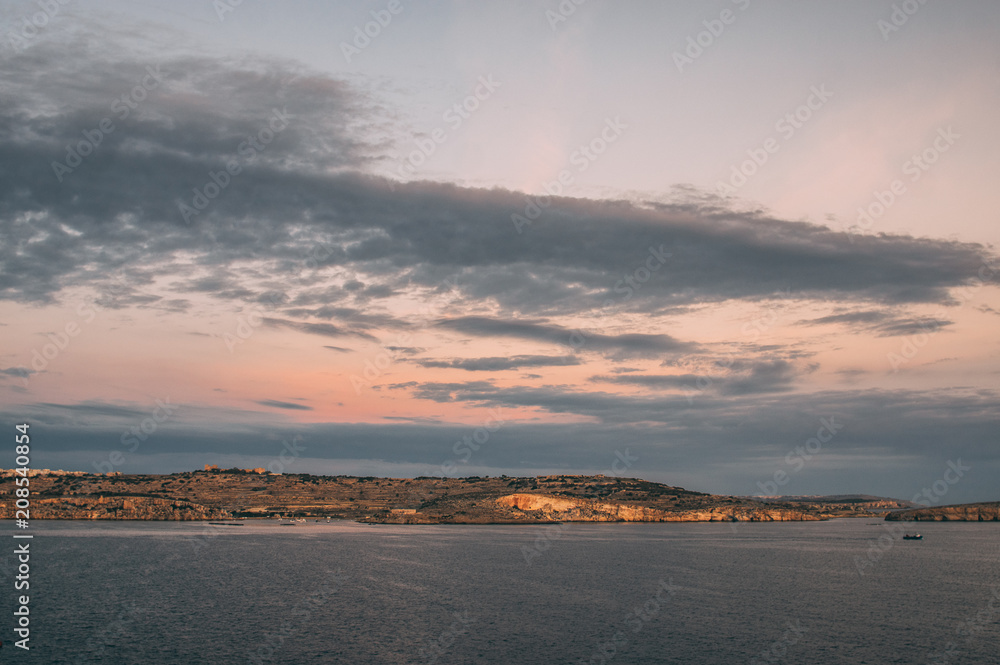 Fototapeta premium View to St. Pauls Bay from Qawra, Malta