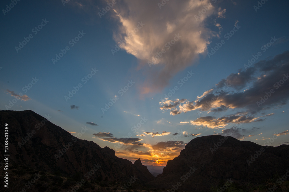 Sunset over Chisos Mountains, Texas