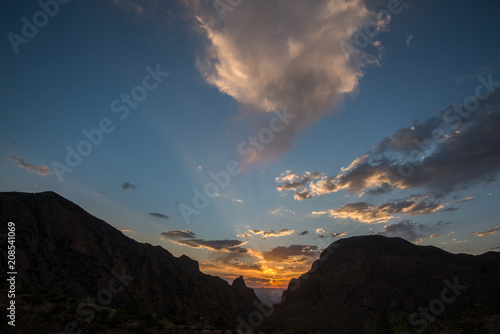 Sunset over Chisos Mountains, Texas photo