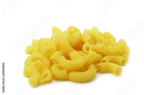 Uncooked macaroni isolated