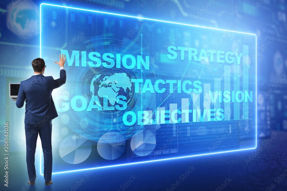 Businessman in strategic planning concept Businessman in strategic planning concept