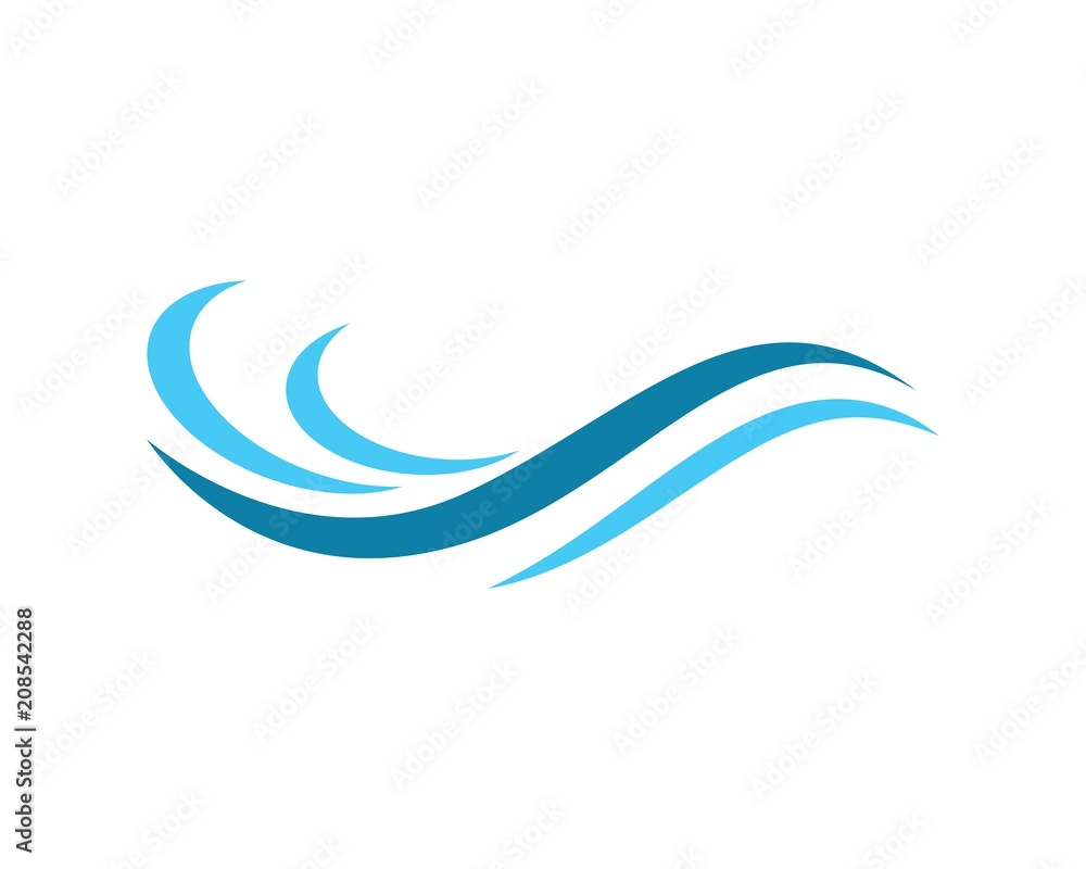 Water Wave symbol and icon Logo Template