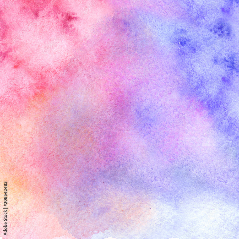 Watercolor handmade colorful abstract background illustration with pink color. Wedding stationary, greeting cards, invitations, wallpapers, logos, business cards, texture.