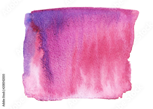 Watercolor handmade colorful abstract background illustration with pink and purple colors. Wedding stationary, greeting cards, invitations, wallpapers, logos, business cards, texture.