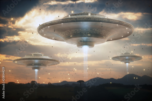 Fototapeta Extraterrestrial UFO spacecraft