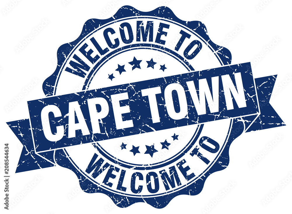 Fototapeta premium Cape Town round ribbon seal