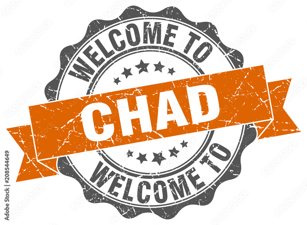 Obraz premium Chad round ribbon seal