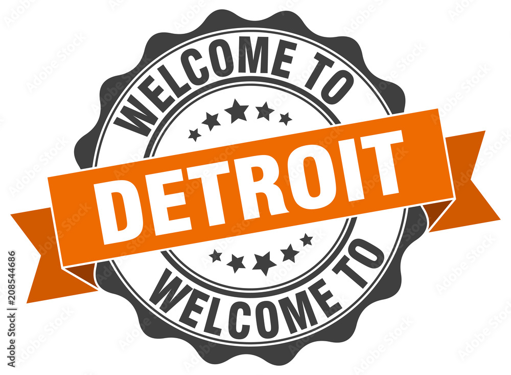 Fototapeta premium Detroit round ribbon seal