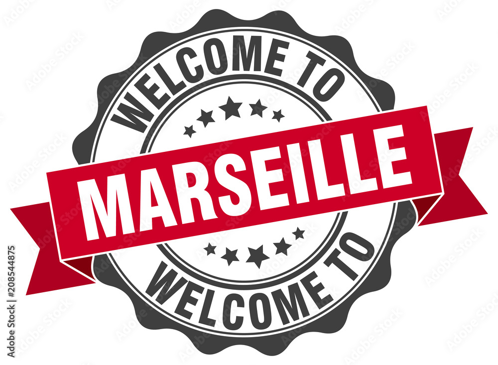 Obraz premium Marseille round ribbon seal