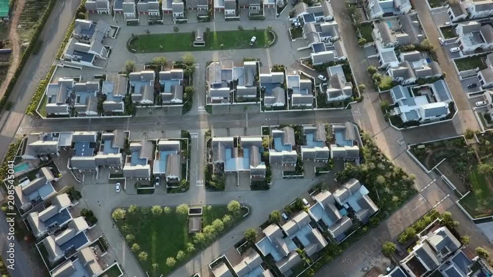 Aerial view over suburban houses Aerial view over suburban houses