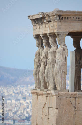 Erechtheion athens ruins ancient caryatid greece