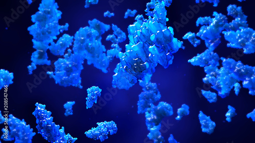 Fototapeta Naklejka Na Ścianę i Meble -  3d illustration proteins or enzymes